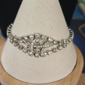 Silver Crystal Bracelet With Masonic Symbol